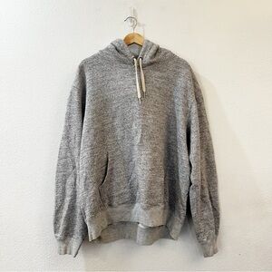 Buck Mason Hoodie XXL Heather Grey Brushed Loopback Pullover Cotton Sweatshirt